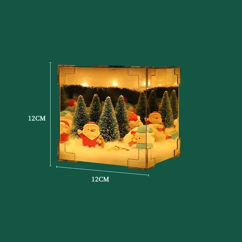 Christmas DIY  Handmade Luminous Desktop Crafts Material Usb Powered with Santa Claus for Christmas Party Atmosphere Decor