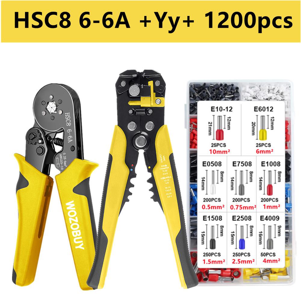 Ferrule Crimper Tool, WOZOBUY Ratchet Crimping Tool Kit-Wire Stripper / Crimper Plier ,or Plier Set with Connectors