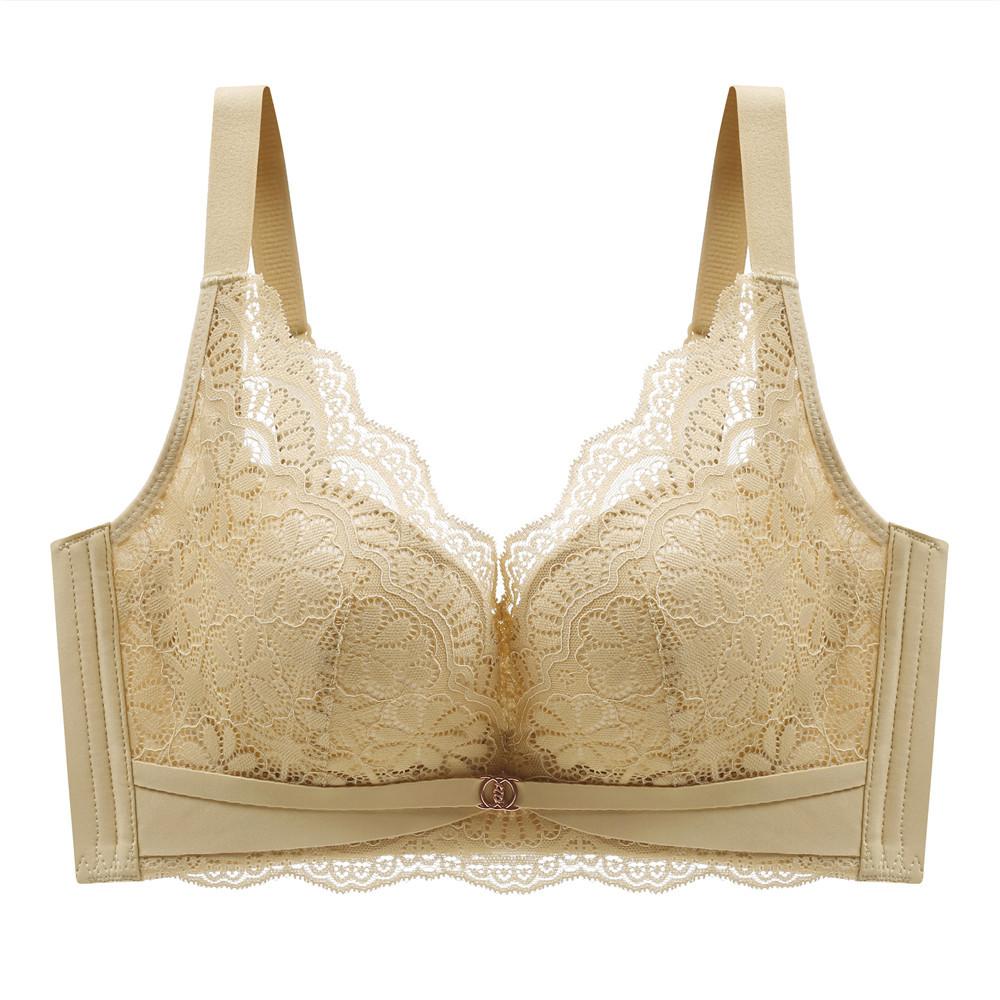 Koronkowy biustonosz bez fiszbin dla małych piersi, który podnosi i wspiera boczne piersi.