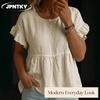 JPNTKY Women's Fashion Casual O-Neck Short Sleeve Blouses & Shirts