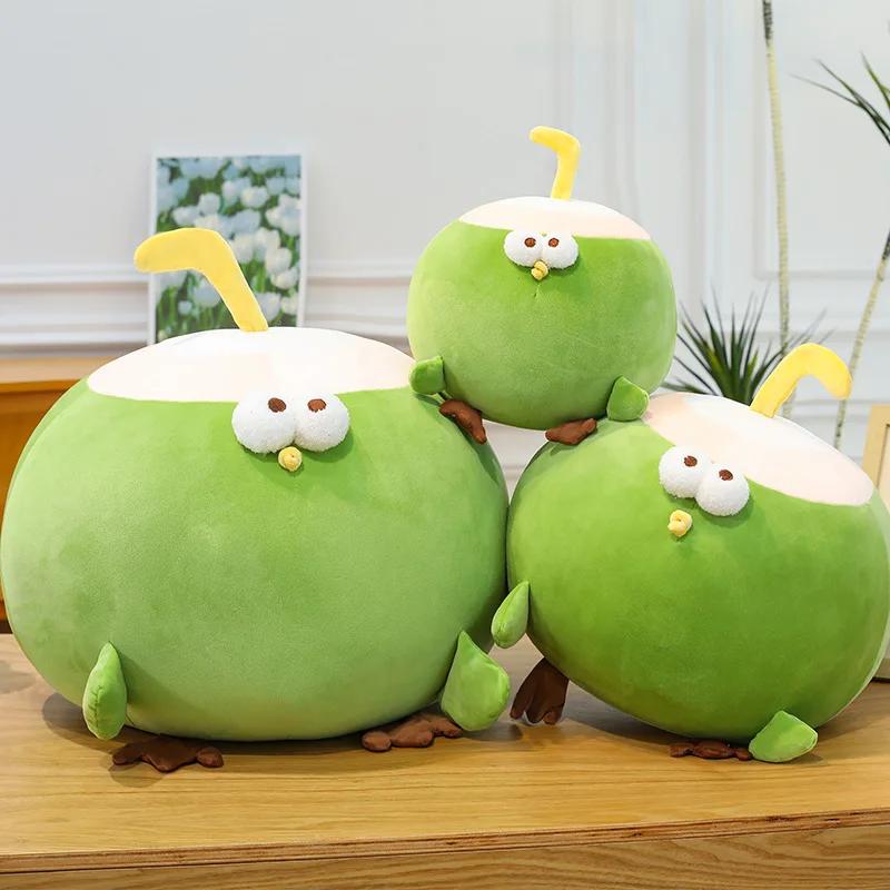 30-60Cm Fun Coconut Chicken Animal Plush Doll Pillow Cute Big Eyes Big Chicken Leg Round Chicken Soft Plush Toy Home Decor