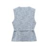 Jnleaog Spring New Arrival Women's Clothing Fashion Style French Style with Belt Metallic Thread Texture Vest 2132116