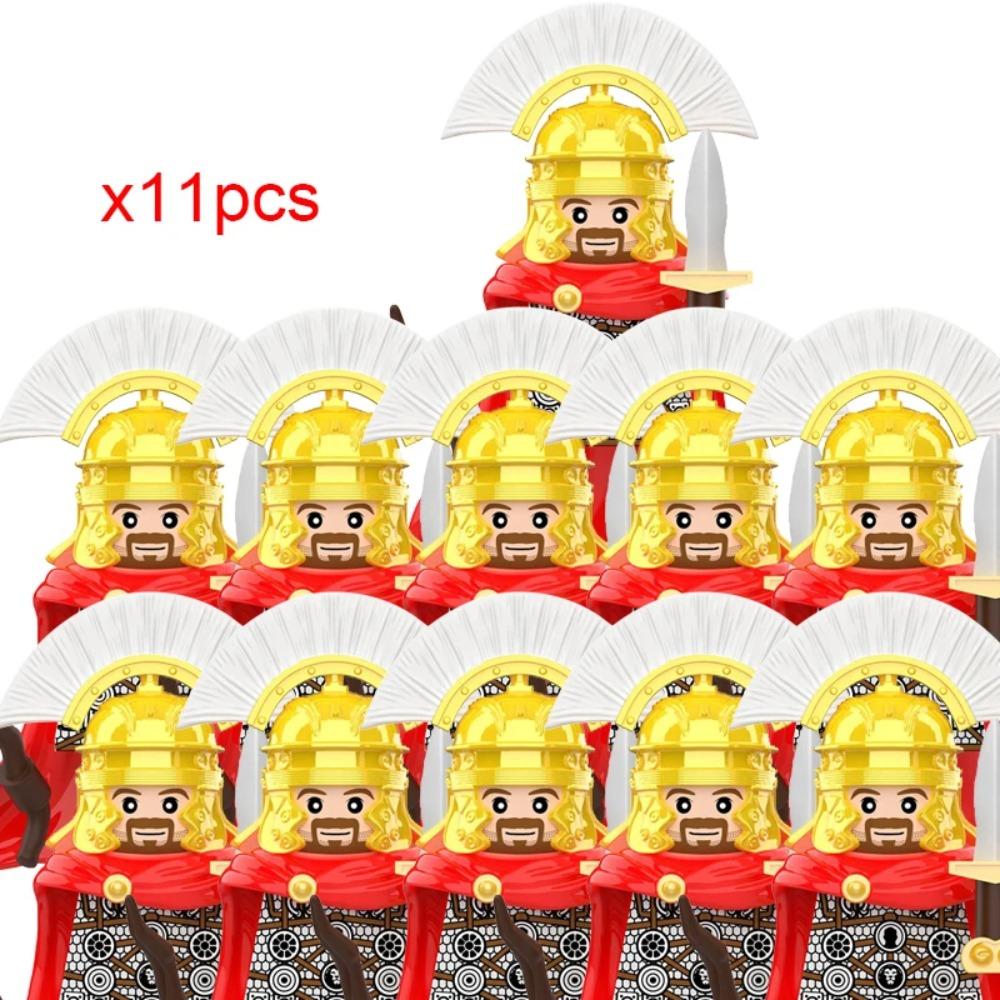 11pcs Medieval Dragon Knights Heavy Armor Bricks Assemble Action Figures Accessories Model