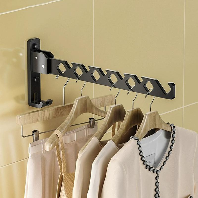 

Сушилка для одежды 180° регулируемая вешалка для сушки одежды настенная из алюминиевого сплава стойка для одежды складная экономящая место чёрный