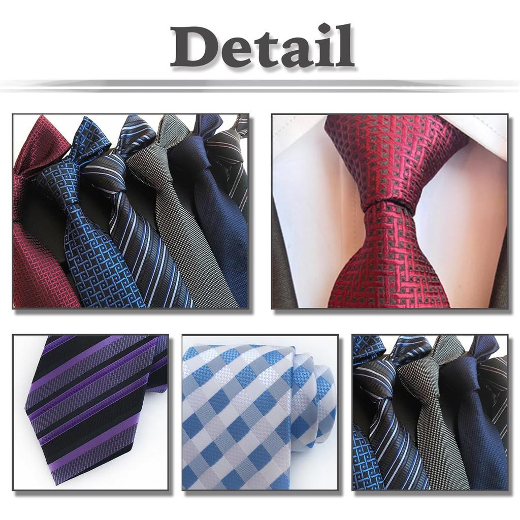 [White Fang] Jacquard-Streifen-Design Krawatte, Polyester, Stilvoll für Herren NC048 (B01)