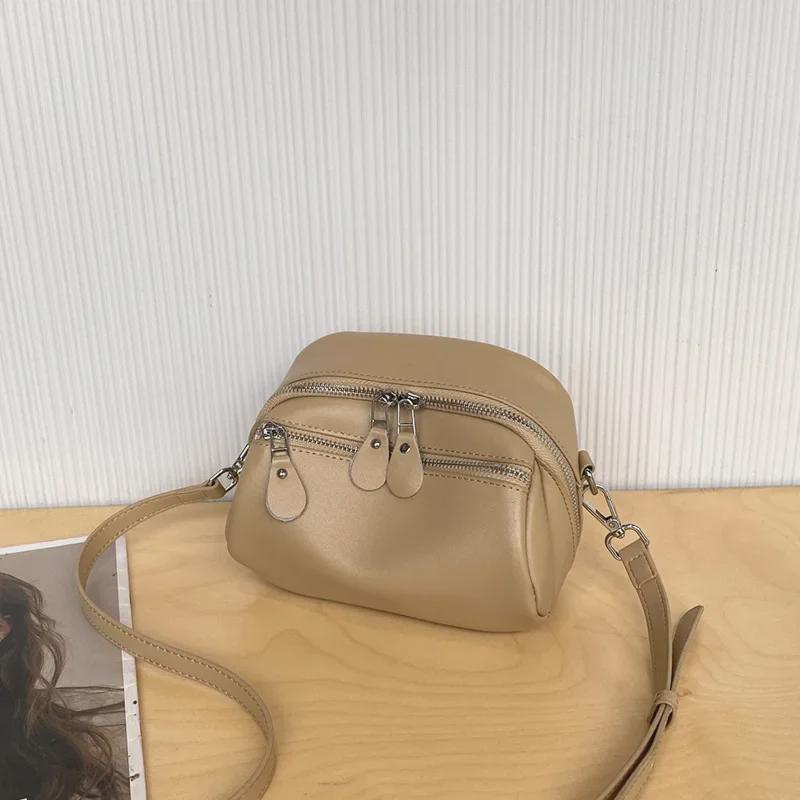 Bolso Mensajero de Cuero Vacuno Retro para Mujer 2024 - Diseño Nicho Versátil con Cuero Suave de Alta Calidad