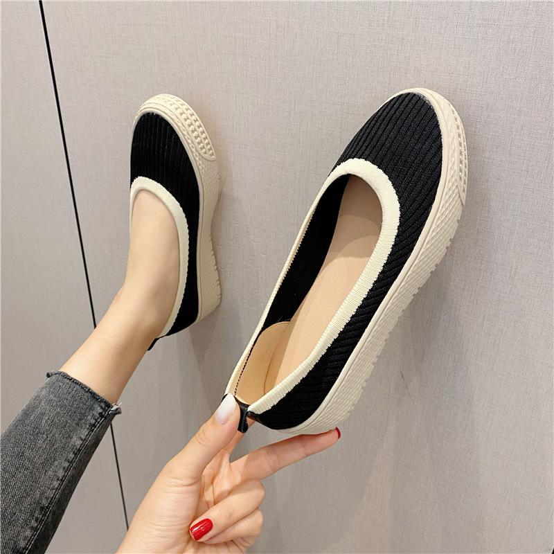 

Новая платформа рыбацкие туфли одинарные туфли женские плетеные дышащие летящие вязаные туфли ленивые 35 чёрный