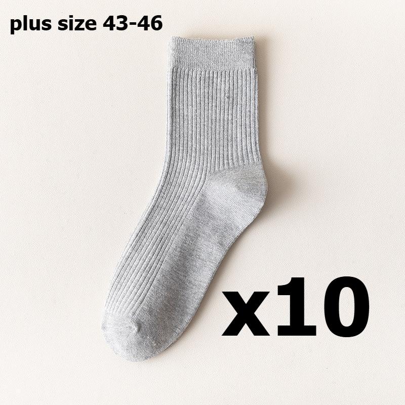 

5/10 пар мужских хлопковых носков в вертикальную полоску, дышащие носки до середины голени, деловые спортивные носки plus size