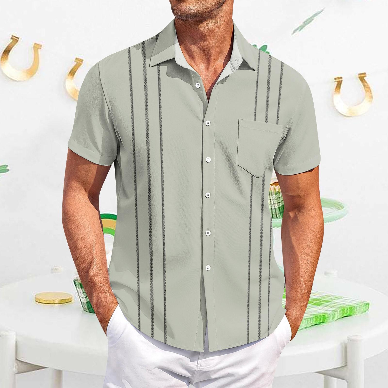 

Мужская повседневная рубашка с короткими рукавами, облегающая, стильная, с гавайским принтом XXL