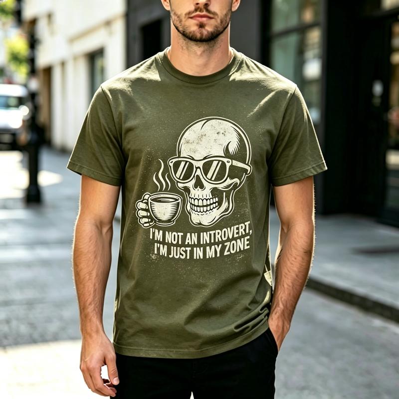 Vintage Skull Coffee Graphic T Shirt Unisex Cotton Short Sleeve Tee Cool Skeleton Lover Casual Street Tops