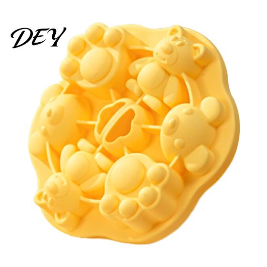 Kitchen Baking Supplies Silicone Baby Popsicle Mold, with 6 Grids, Cartoon Shape Pastry Easy to Clean Molds Tool, Flexible Non-stick Reusable