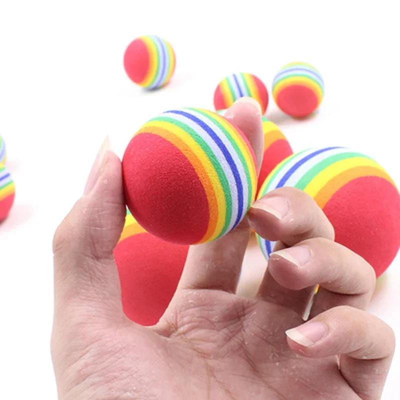 3 Stück Haustier Regenbogenball Katze Schaumstoffspielzeug Baumwollball Hund Molar Bunter Spielball Haustierbedarf Hundespielzeug Katzenspielzeug Interaktiv