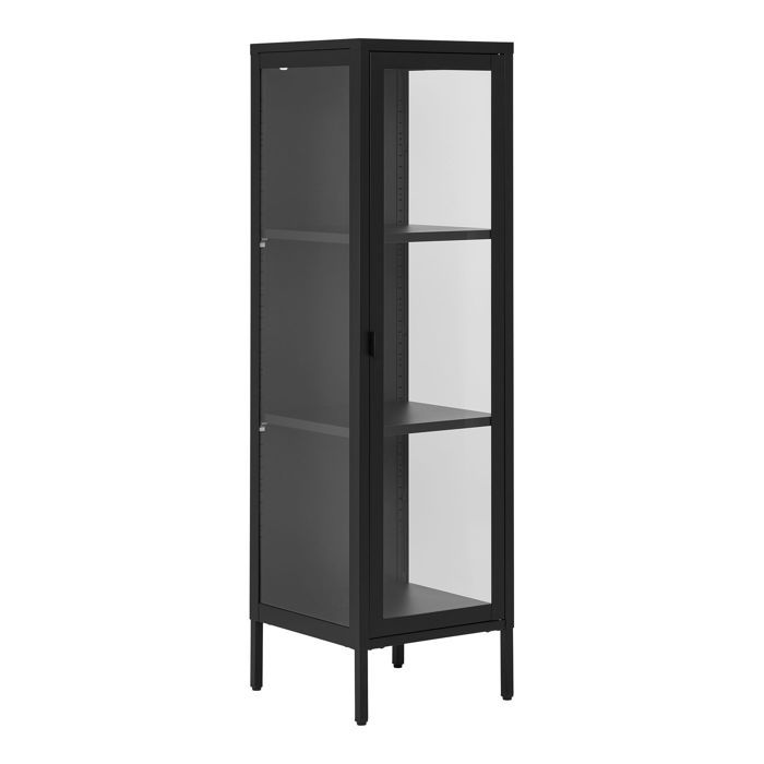 Vitrine - HOUSE NORDIC - 1 porte - Acier noir - 40 x 35 x 140 cm - Design contemporain