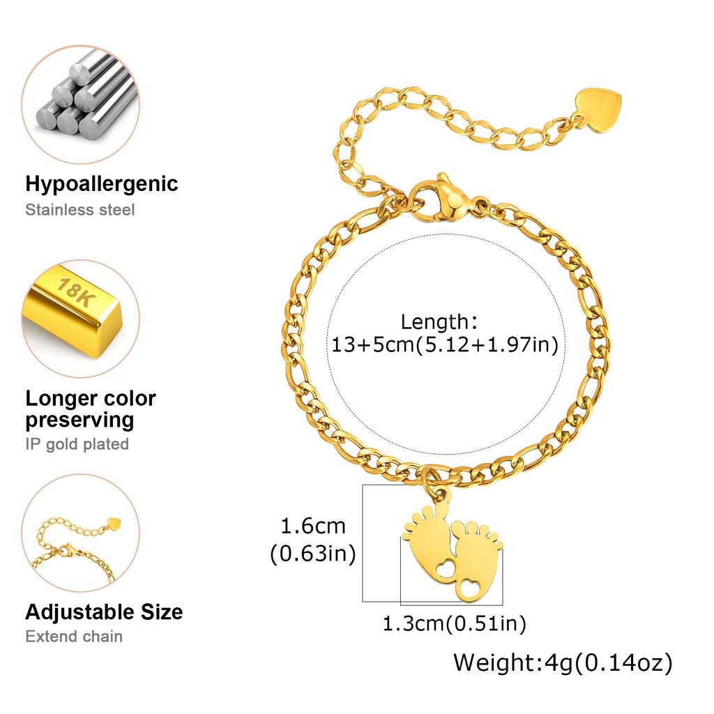 Simple Tiny Charm Anklets for Baby Kids, Anti Allergy Stainless Steel Ankle Bracelets Foot Chain Jewelry for Girl Boy Child Gift