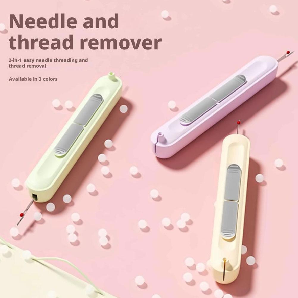 2 in 1 Needle Threader For The Elderly Hand Sewing Tools Thread Picker and Seam Ripper Quick Sewing Needle Changer