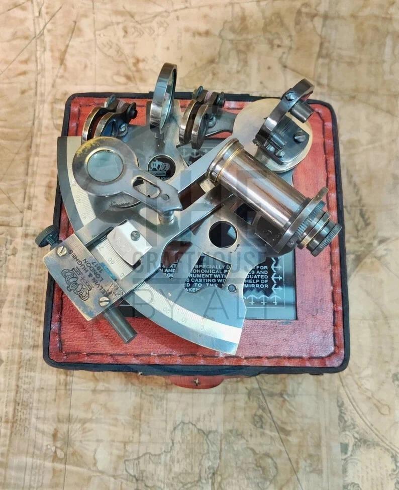 Sextant brass nautical navigation instrument brass sextant nautical