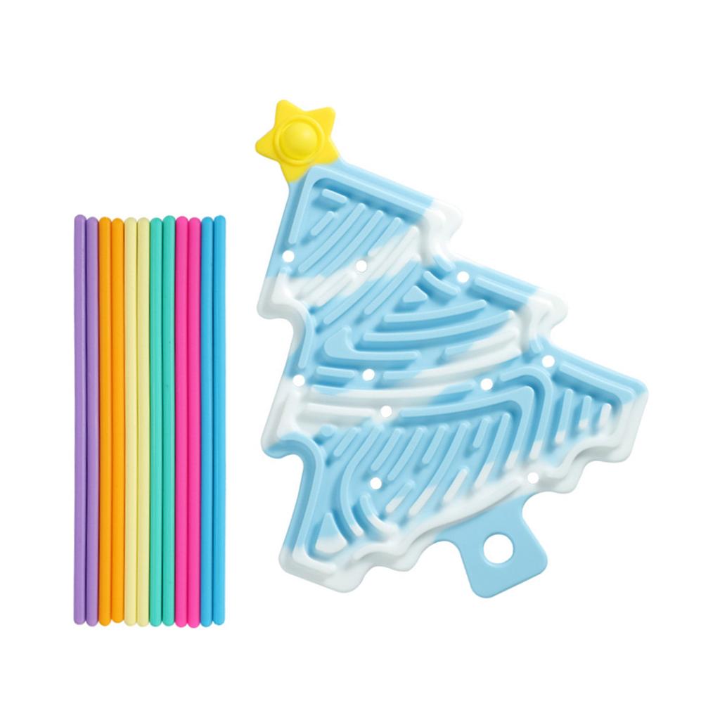 Vánoční senzorická aktivní deska Uklidňující hračka pro úlevu od stresu a úzkosti Novinka Silikonová podložka ve tvaru vánočního stromku Tyčinky