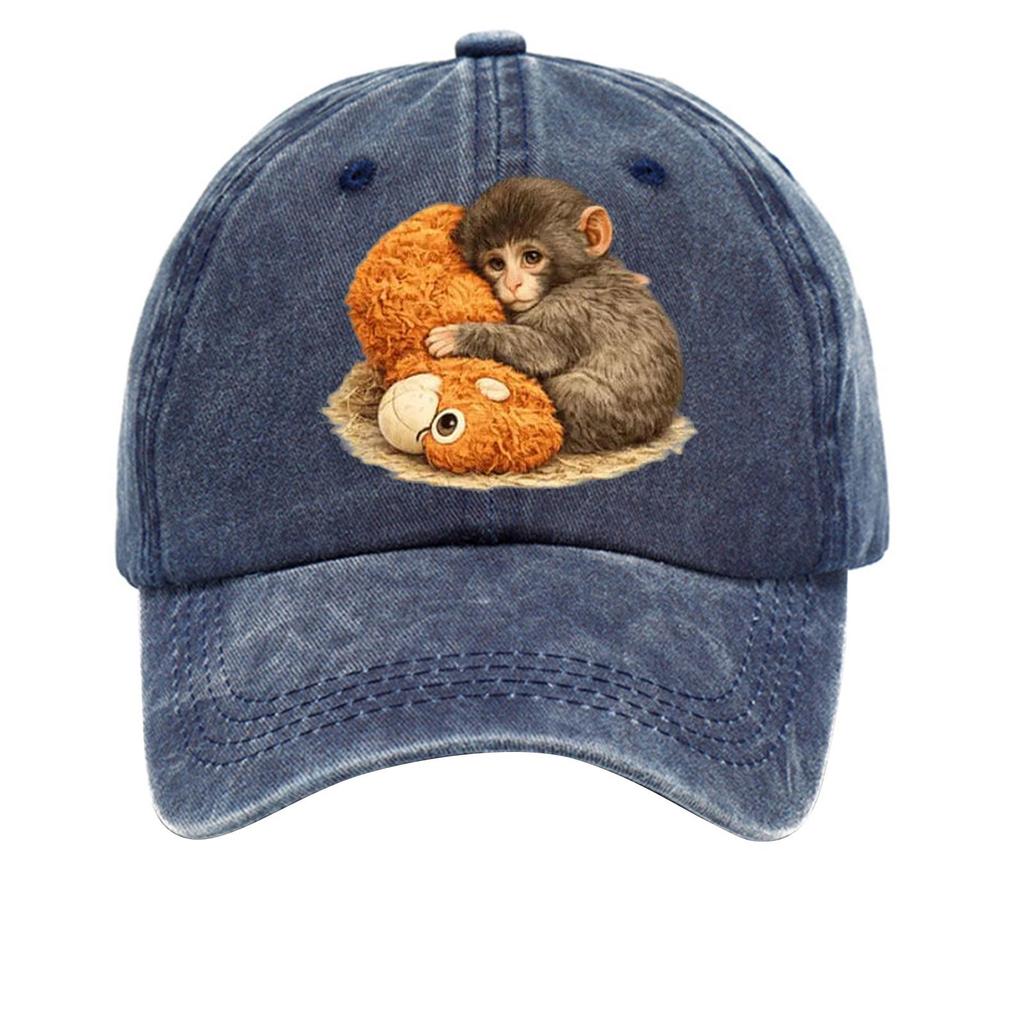 Baseballkappe aus gewaschener Baumwolle mit bedruckter Distressed Soft Top Denim-Hut für Männer, Europäischer und Amerikanischer Retro-Hut