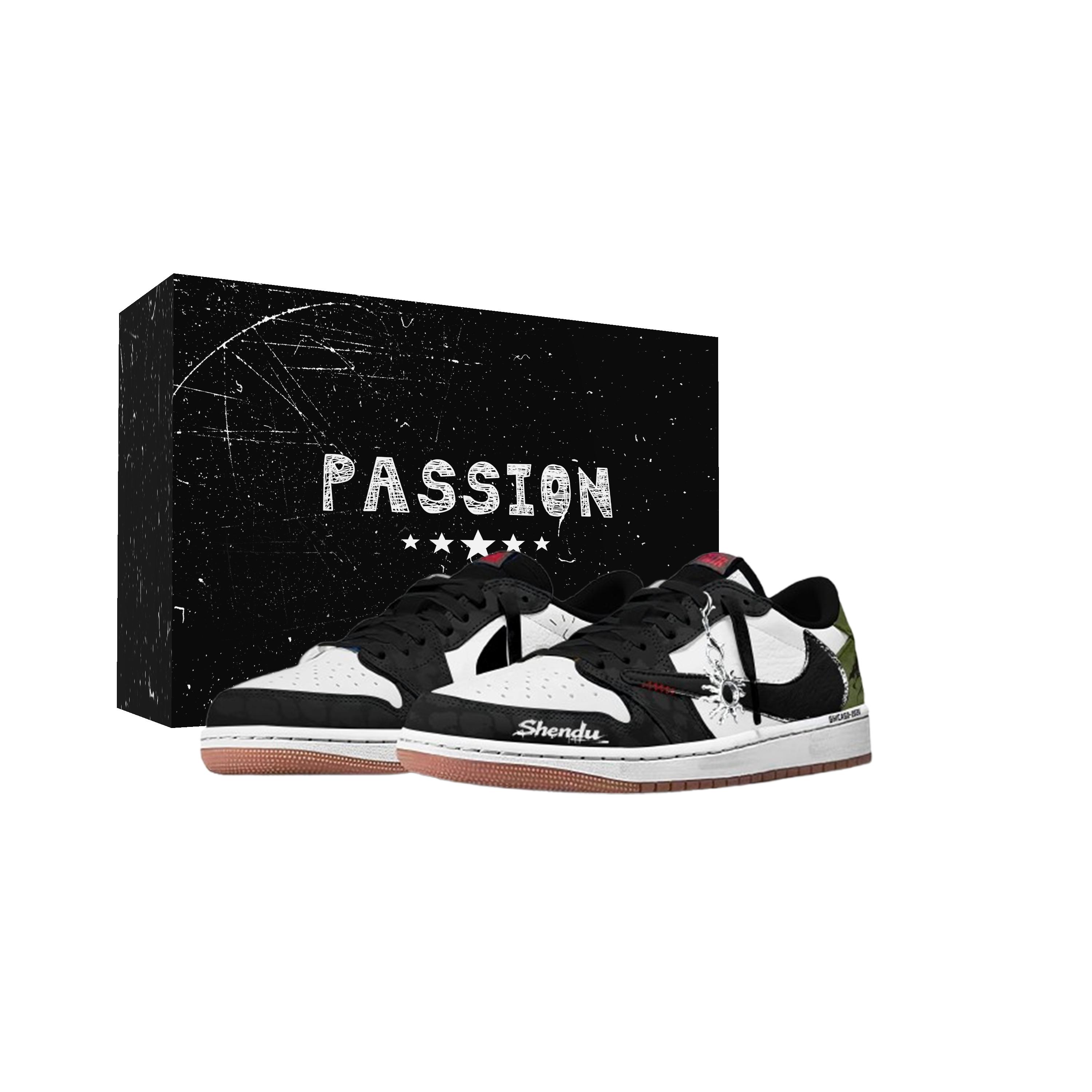 

Travis Scott X Jordan Air Jordan 1 Vintage Basketball Shoes Unisex Low Top Green DZ4137-700(Team1698- ) 43