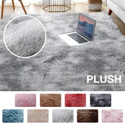 Living Room Shaggy Carpet Fluffy Carpet Thick Bed Rug Anti-slip Floor Gray Soft Carpet Tie-Dye Velvet Kids Room Carpet