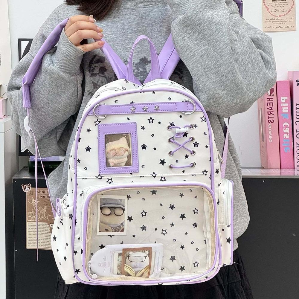 Star Transparent Ita Bag High Capaci Mochila Student Mochilas Mujer Daily Using Backpack Bolsas Feminina Bags for Woman