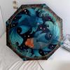 Starfish  Pattern, Automatic Folding Umbrella, Portable and Foldable Design, 8 Ribs, a Christmas or Birthday Gift.