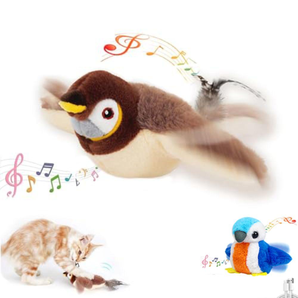 Vivid Chirping Flying Bird Cat Toy Electric Flapping Bird Cat Toy  for Indoor Cats
