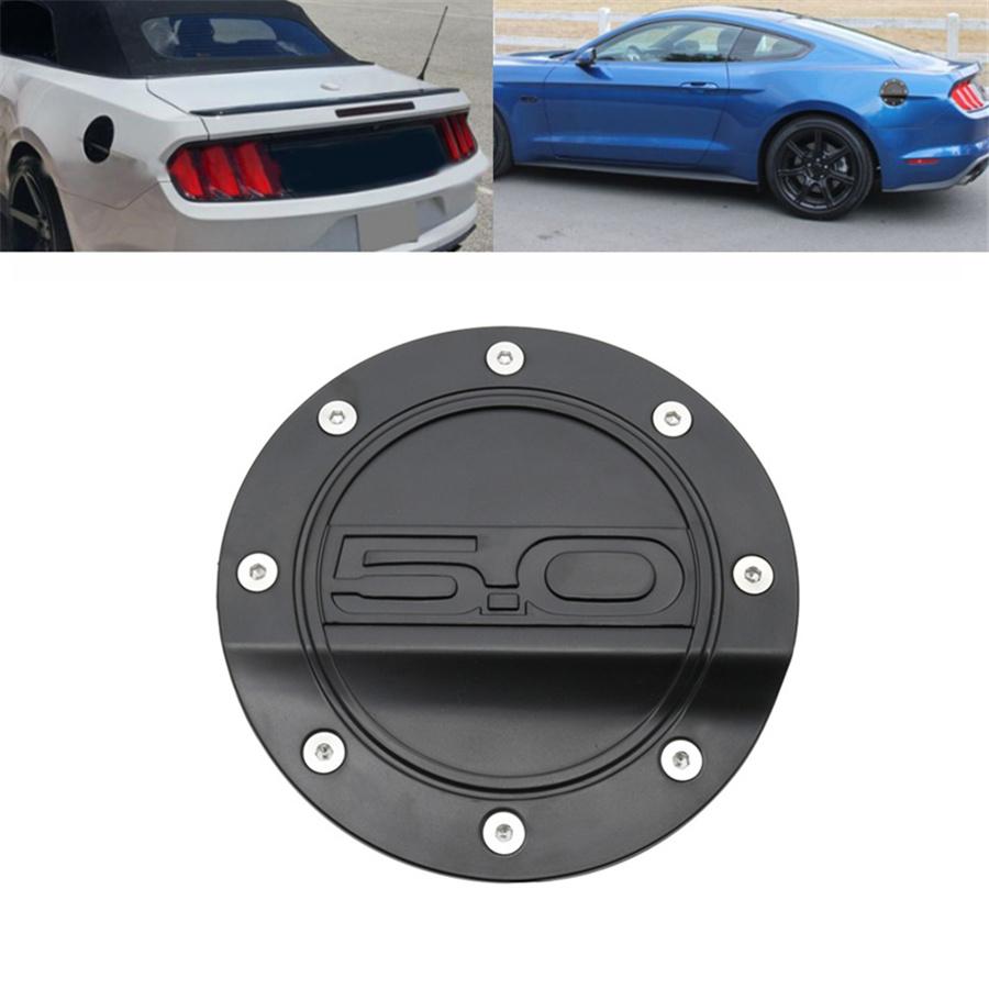 Black Car Exterior Gas Cap Fuel Filler Door Cover For Ford Mustang GT 2015-2018