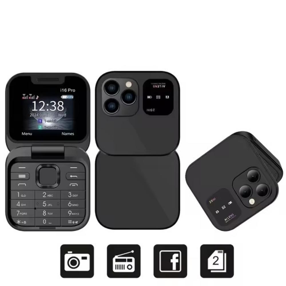 I16pro Flip Mini Mobile Phone F15 Button Elderly Machine Dual Card 2G Multi-language