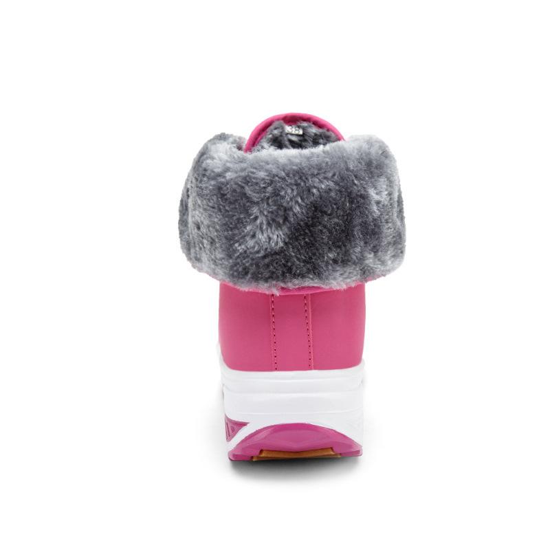 Women's velvet rocking cotton boots with wedge heels, winter new snow boots, non-slip thick-soled high-top warm cotton shoes