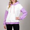 Women's Fashionable Color Blocked Long Sleeved Hooded Pullover Sweatshirt Top