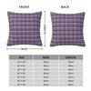 Tartan Lila und Grau Kissenbezug Polyester Leinen Samt Kreativ Reißverschluss Dekorative Wurfkissenhülle Heimkissenbezug 45X45