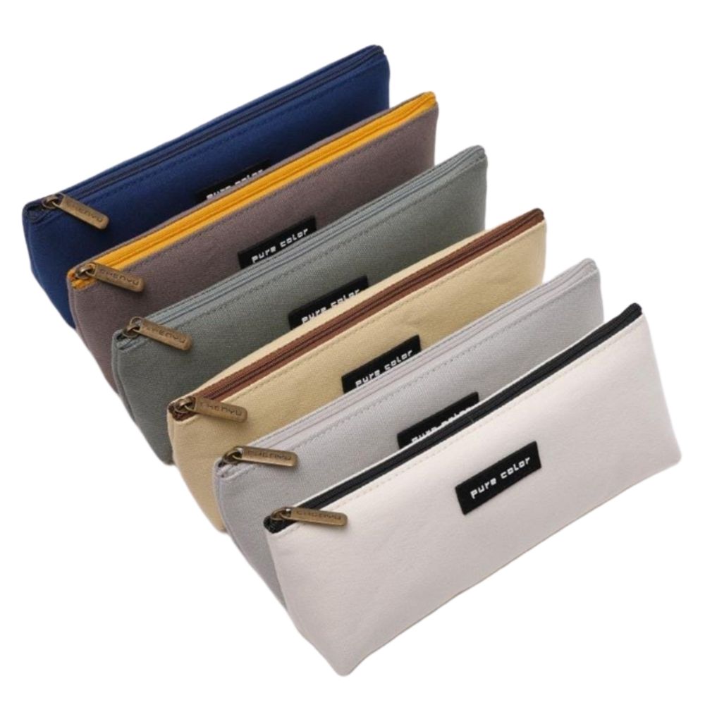 Large Capacity Pencil Bag Solid Color Pen Pouch New Stationery Bag  School Supplies
