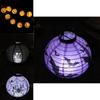 Premium Quality Led Paper Pumpkin Lantern With Spider And Bat For Halloween Party Decor