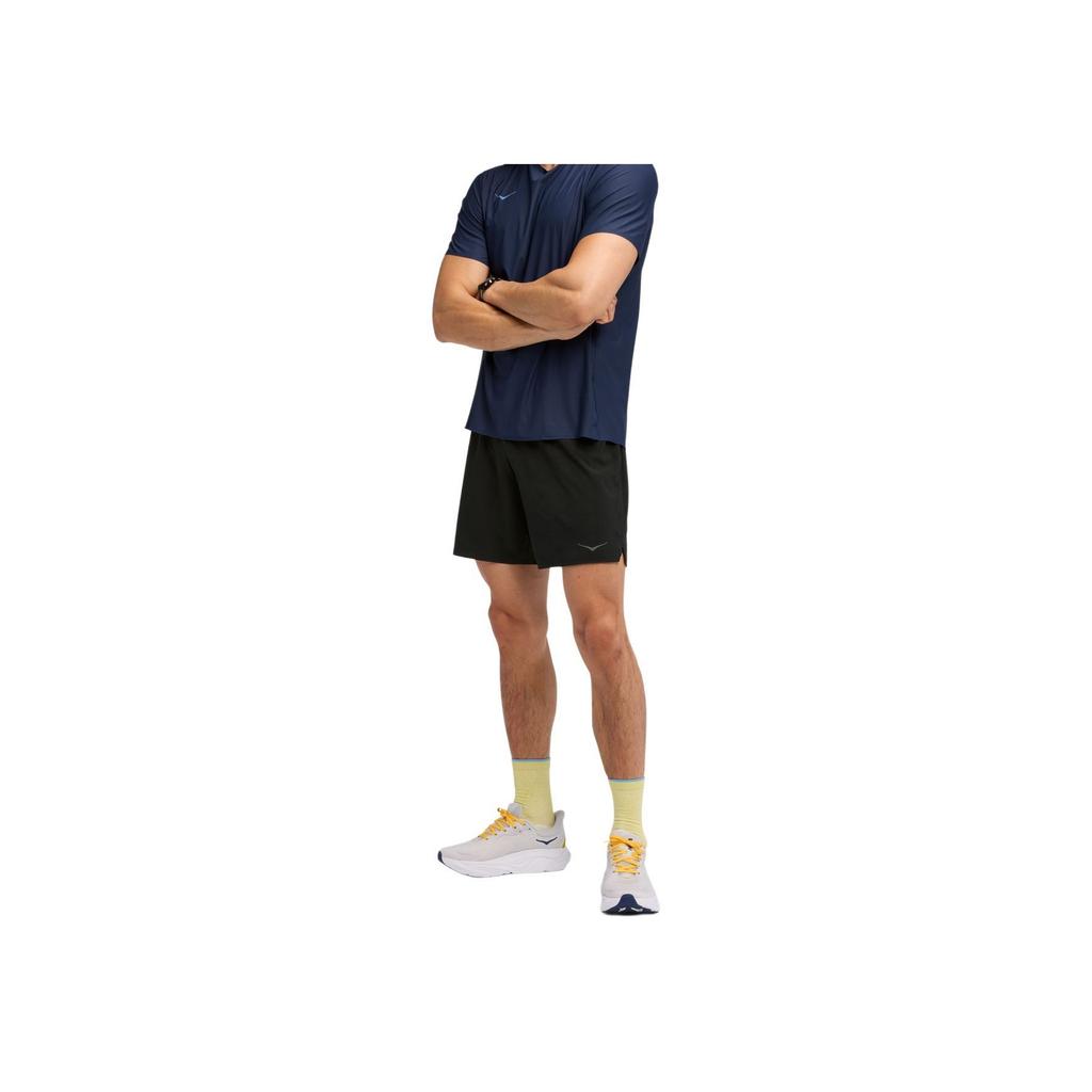 Hoka One One FW25 Glide Series 7 Inch Two In One Solid Color Elastic Waist Three Quarter Casual Shorts Men shorts 1176972-BLK