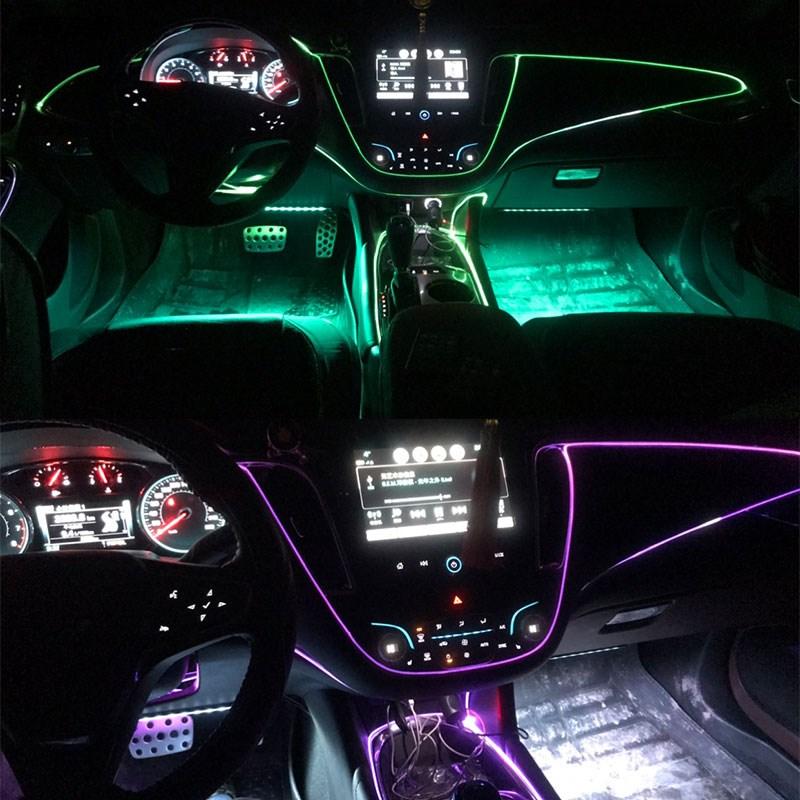 3/5M Car Interior Led Decorative Lamp EL Wiring Neon Strip For Auto DIY Flexible Ambient Light USB Party Atmosphere Diode