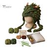Beginner Friendly Yarn Arts Animal Hat Crochet Kit, Fantasy Hood DIY Cute Craft Gifts for Adults Unicorn Fox Frog Earflap Crafting Kit Teens Halloween