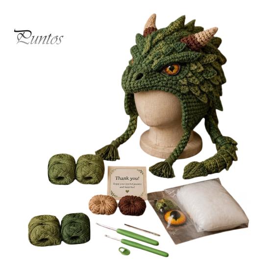 Beginner Friendly Yarn Arts Animal Hat Crochet Kit, Fantasy Hood DIY Cute Craft Gifts for Adults Unicorn Fox Frog Earflap Crafting Kit Teens Halloween