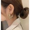 Gold Color Statement Earrings Vintage Style Round Circle Hoops Chunky Hoop Earrings  Luxury Jewelry