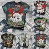 Plus Size Women Short Sleeve 3D Christmas Printed  Tops Tee T-Shirt Blouse
