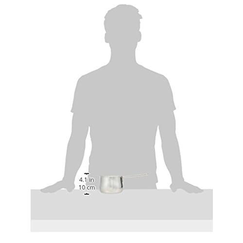 Takekoshi 18-8 Polished Milk Pan, 800cc, Graduated, Wire Handle, Silver