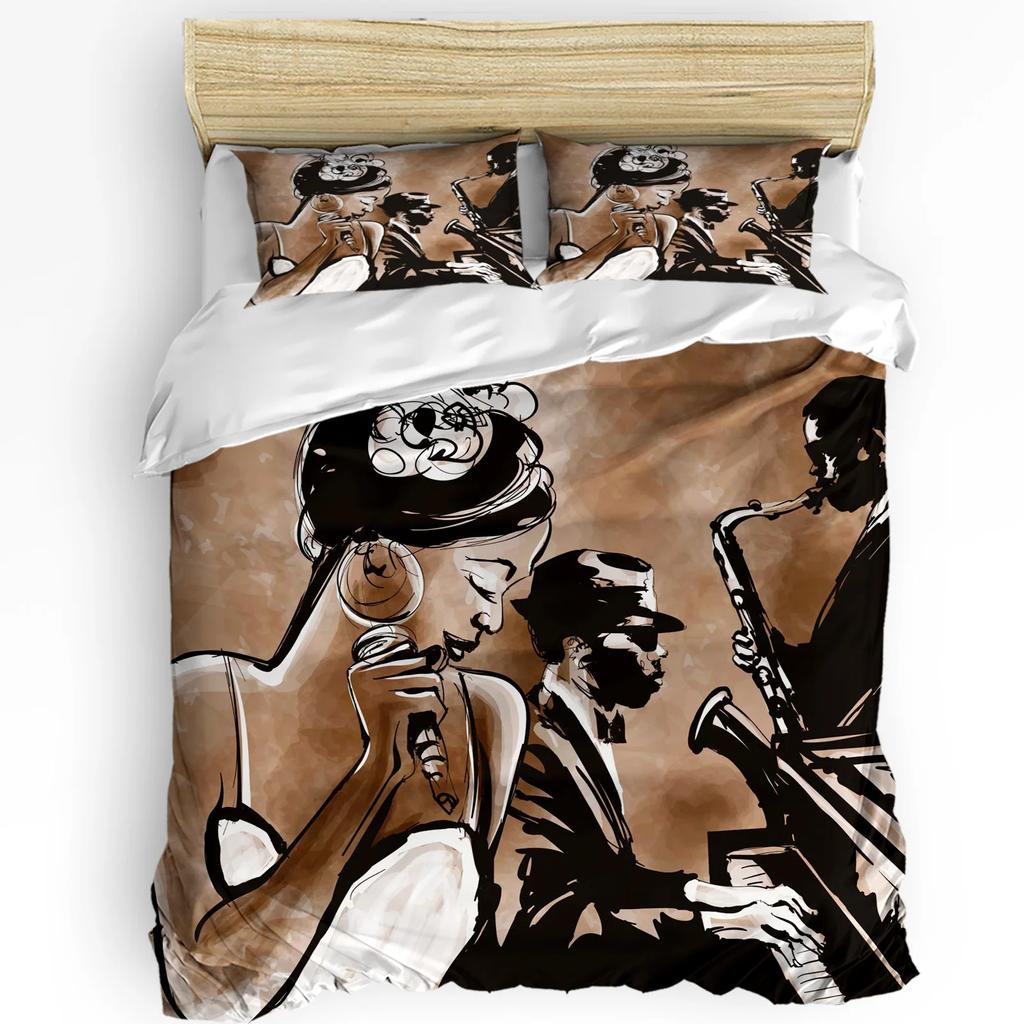 Piano Music Red Rose Flower Bedding Set 3pcs Duvet Cover Pillowcase Kids Adult Quilt Cover Double Bed Set Home Textile