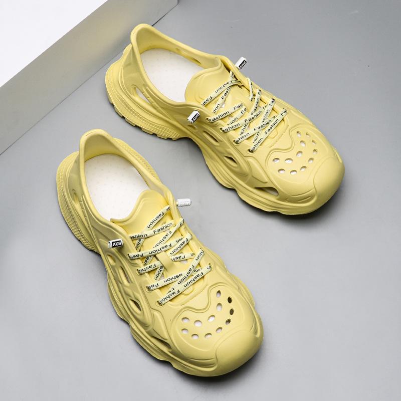 Sandal new fashion beach shoes men's hollow sandals summer wear thick-soled non-slip trend foot hole shoes