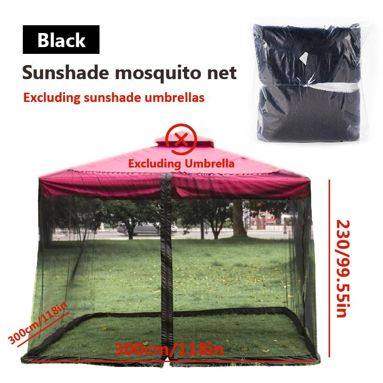 300x300x230cm Courtyard Mosquito Net Umbrella Roman Umbrella Mesh Cover Netting Mosquito Insect Net Outdoor Umbrella Tent