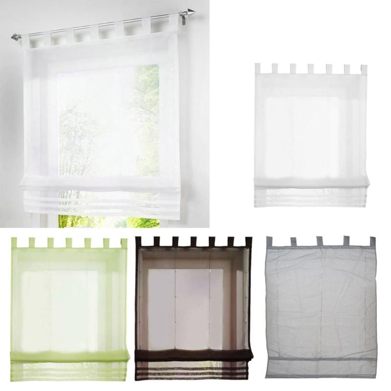 Roman Curtain with Adjustable Length Light Filtering Roman Blind for Home Office and Balcony Space Curtain