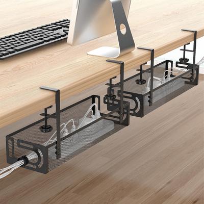 Set of 2 Cable Tray Under Top Storage Wiring Hidden Width 40 Cm Top Storage Top Cm Installation Popular Version No Punching Required Router Storage