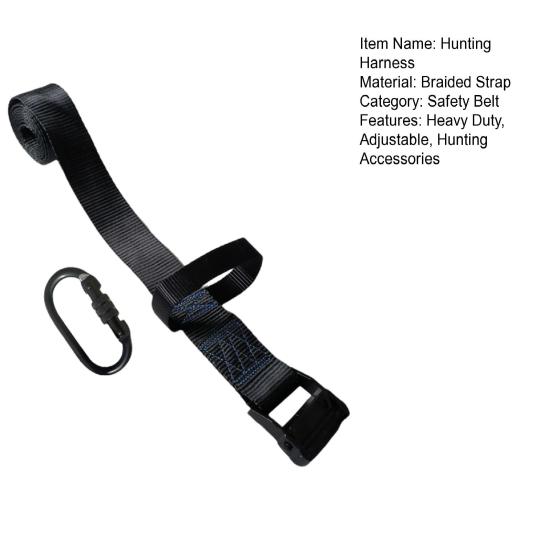 Tree Stand Hunting Harness with Carabiner Adjustable Heavy Duty Quick-Connect Treestand Belt Safety Strap Hunting