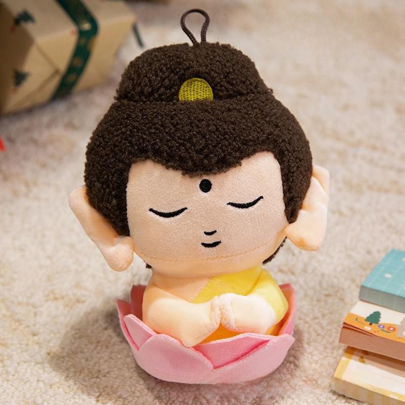 Buddha Small Companion Lotus Plush Keychain With Prosperity And Lucky Symbols For Meditation Gifts