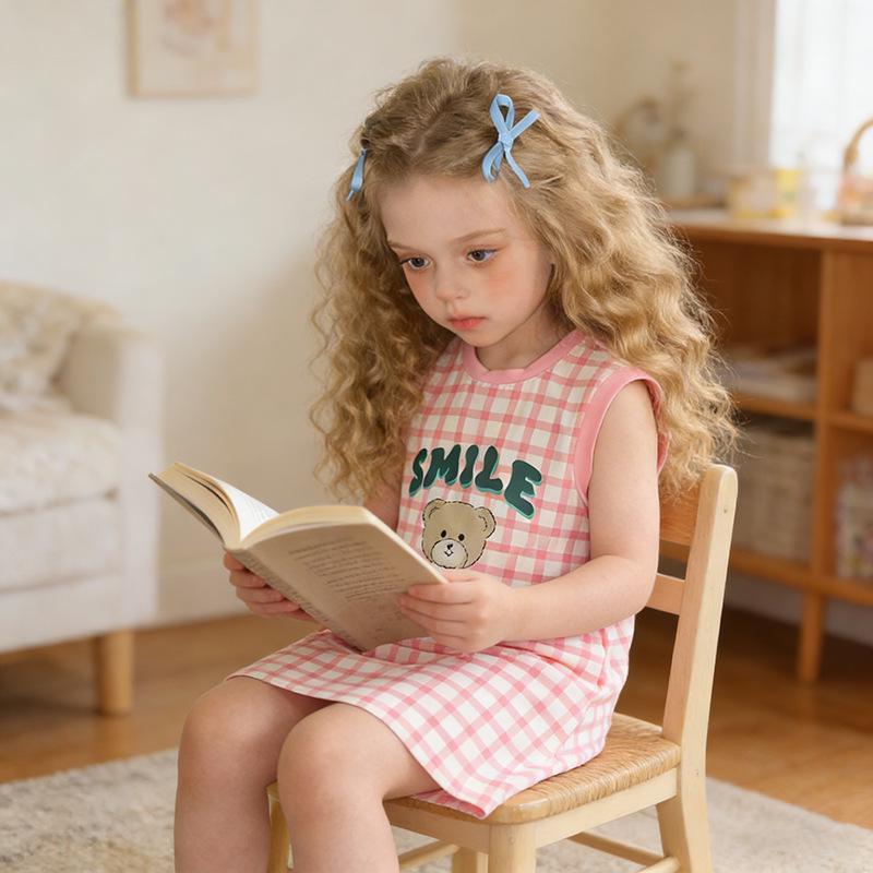 European & American Children's Sleeveless T-shirt Dresses 2026: New Casual Baby Pajama Dresses