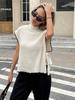Women's Sleeveless Color Block Sweater Vest with Bow Tie Design (2026)